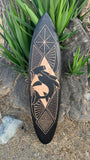 Tribal Hammerhead Shark Surfboard Wall Plaque 39"x 10"