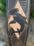 Tribal Hammerhead Shark Surfboard Wall Plaque 39"x 10"