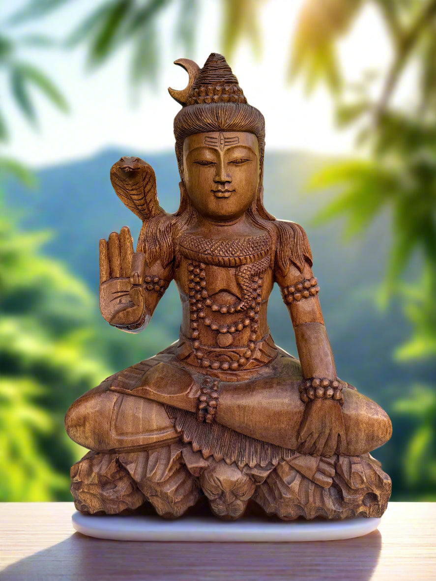 Lord shiva wood carving