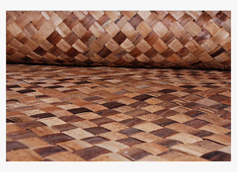 close-up of a brown woven basket pattern