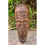 Māori Inspired Tribal Tiki Mask New Zealand Wall Plaque Tropical Bar Patio Decor 20"x 7"