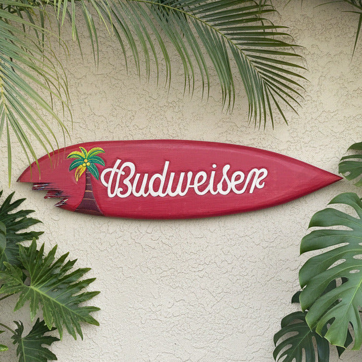 budweiser surfboard wall decor