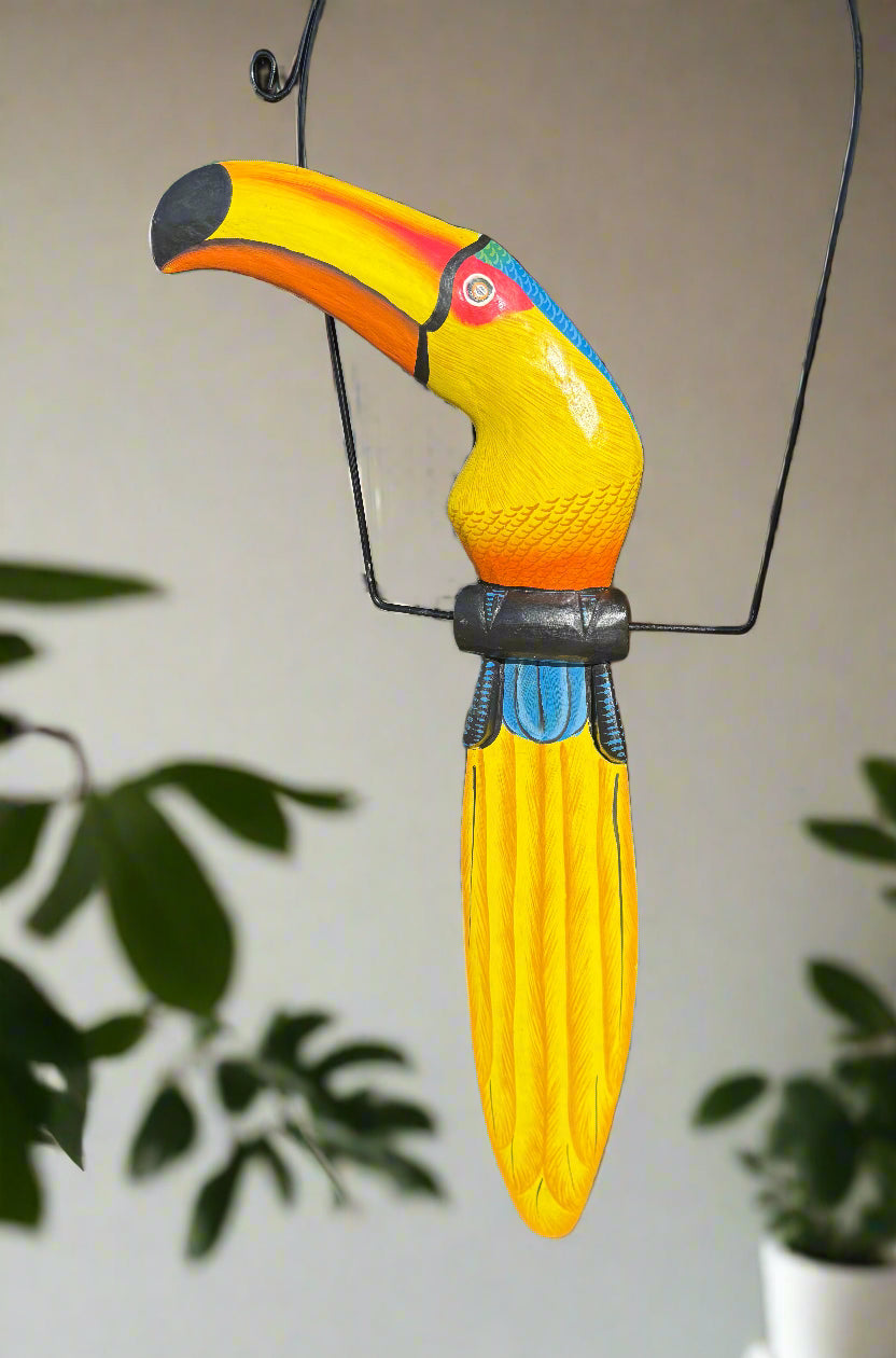 colorful toucan wind chime hanging ornament