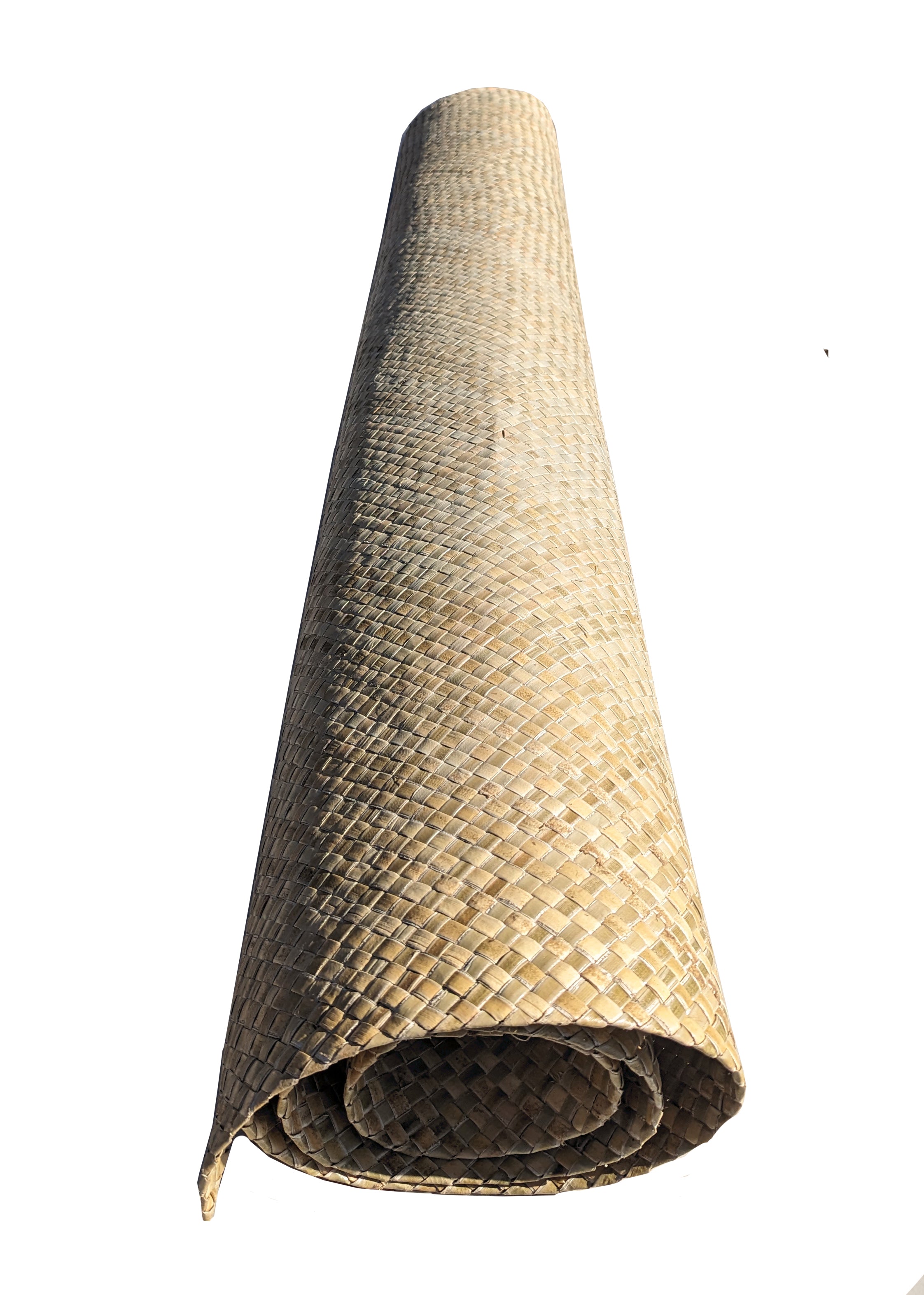 Tall conical woven straw cone with rolled base