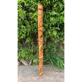 Hand Carved Polynesian Tiki Totem Pole Tropical Patio Bar Decor  39"x 6"in