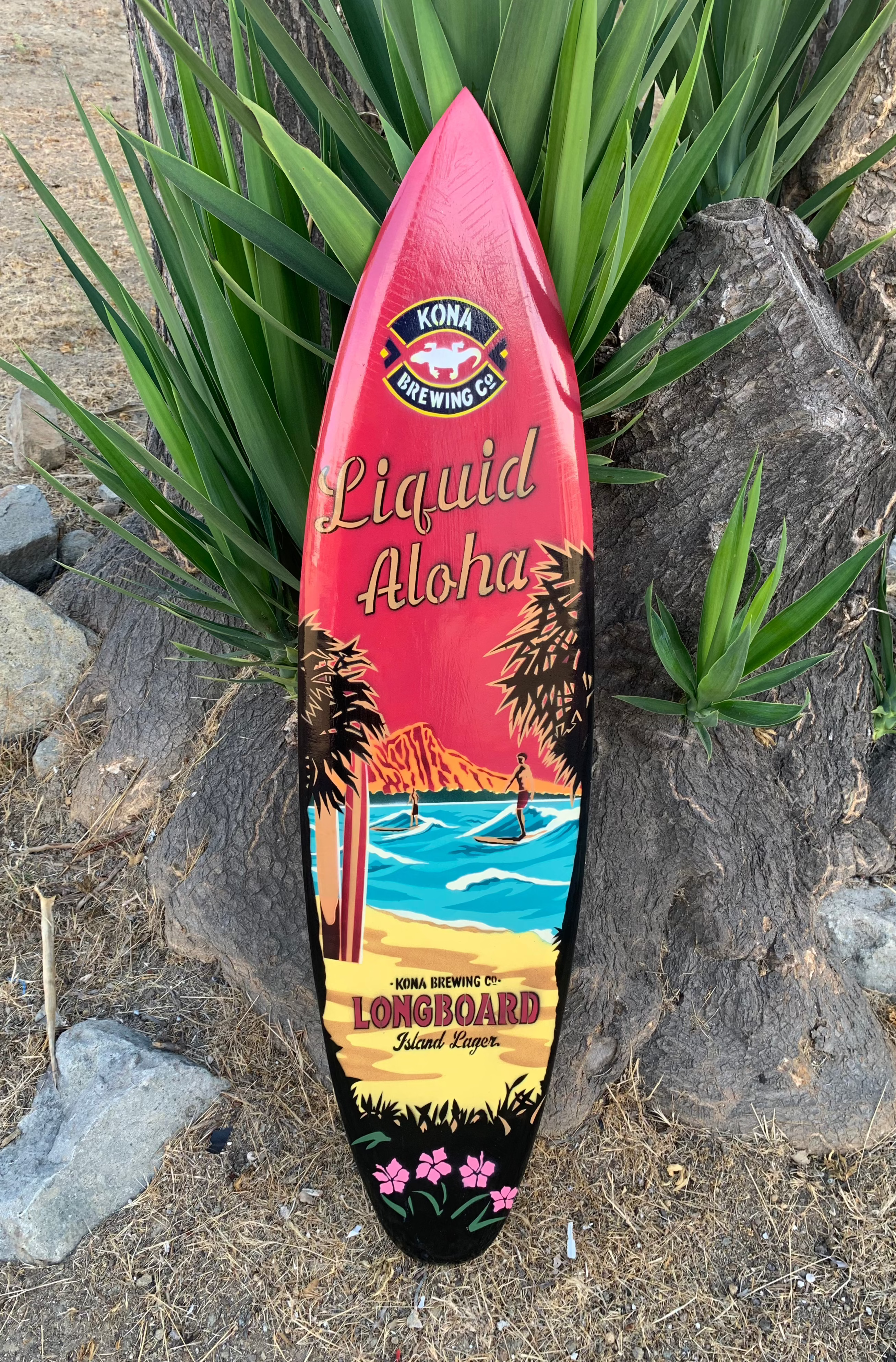 airbrushed kona surfboard wall plaque