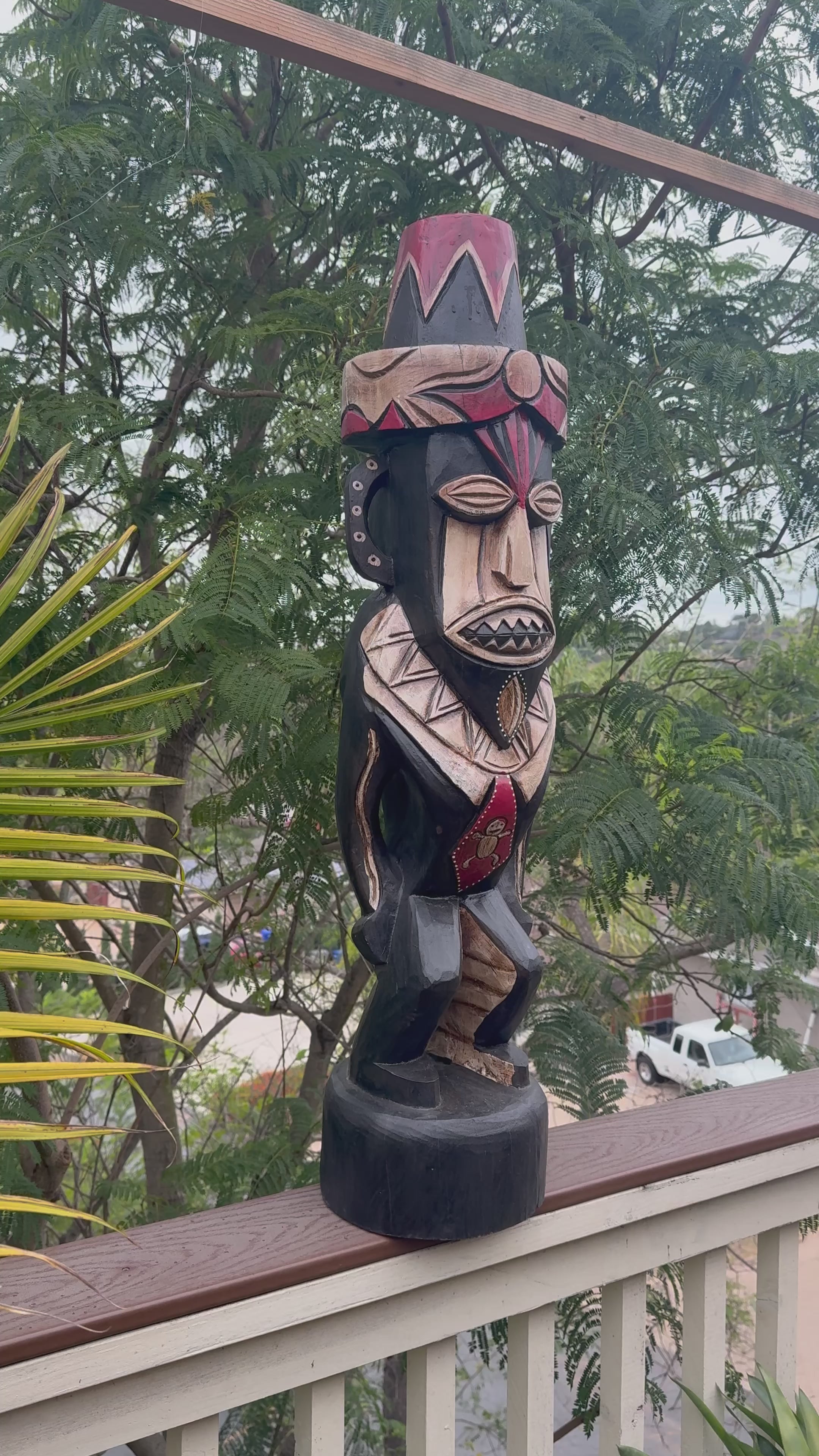 Enchanted Tiki Room Inspired Pele Statue Goddess of Fire and Volcanos 39"x 10"