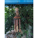 Owl Bird Bamboo Wind Chime Country Bar Coconut Rustic  - Eco Friendly