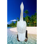 25" Pelican Carving Statue on Wooden Piling Stand Nautical Bird Figurine Tiki