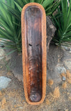 Primitive Mean Face Tribal Maori Tiki Wood Carving Wall Plaque Tropical Bar Patio Decor 39"x 10"