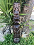 Ku and Kane Hawaiian Tiki Wood Carving Bar Patio Decor 39"x 6"