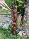 Ku Hawaiian Tiki God Wood Carving Bar Patio Decor 39"x 8.5"