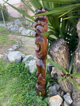 Ku Hawaiian Tiki God Wood Carving Bar Patio Decor 39"x 8.5"