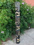 Tiki Hono Pineapple Palm Tree Totem Wood Mask Tropical Patio Bar Decor  60"x 7/8 inches