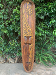 Set of Tribal Turtle Primitive Wood Mask Wall Plaques 40"x 8" inches