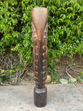 Ku Hawaiian Tiki God Wood Carving Statue Bar Patio Decor 39"x 6"