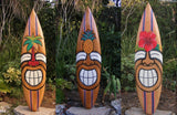 Set of 3 Happy Tribal Tiki Ohana Surfboard Plaques 39"x 10"