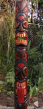 Tiki Totem 2 Face Wood Mask Tropical Bar Patio Decor  60"x 7/8” in