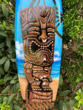 Tiki Statue Tropical Airbrushed Mango Wood Decorative Surfboard Plaque 39"