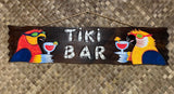 Tiki Bar Sign Tropical Drinking Parrots Wood Carved Bar Decor  39”x 9”