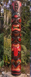 Tiki Totem 3 Face Wood Mask Tropical Patio Bar Decor 5' Foot by 7 in.”