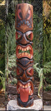 Tiki Totem Tahitian Wood Mask Tropical Bar Patio Decor  39"x 6"in