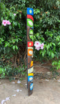 Tiki Totem Colorful Wood Mask Tropical Bar Patio Decor  39"x 6"in