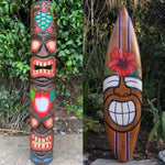 Habiscus Tiki Surfboard Plaque  and Hono Habiscus Tiki Mask 39"x 10"
