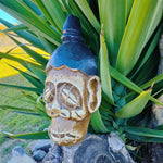 Shrunken Head Voodoo Wooden Wall Plaque Tropical Tiki Decor 12"x 6.5"